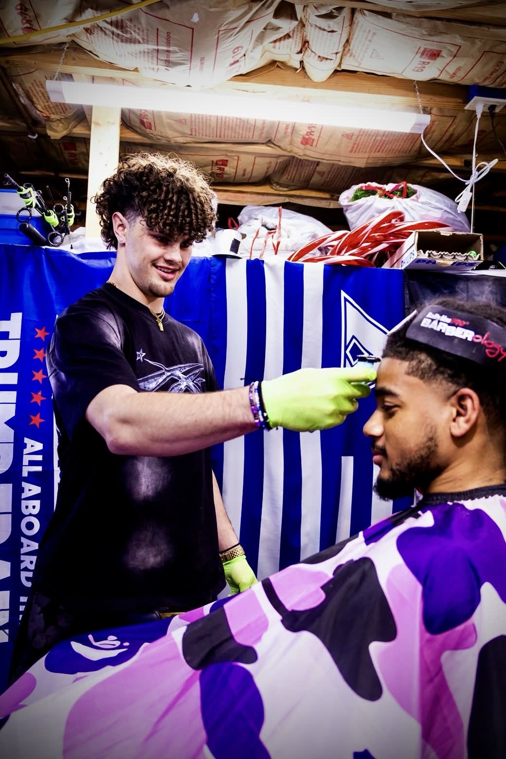 Ryan lining up a client's hairline