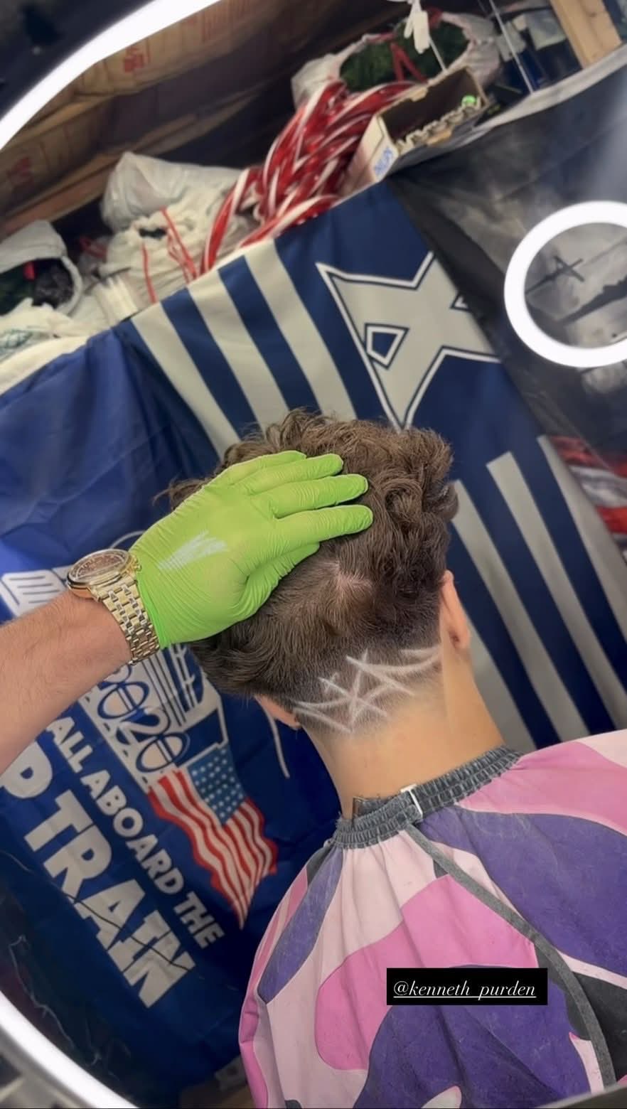 Star design shaved into the back by Blessed by RB