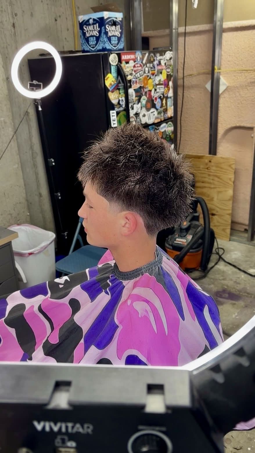 Textured spiky cut with taper fade by Blessed by RB
