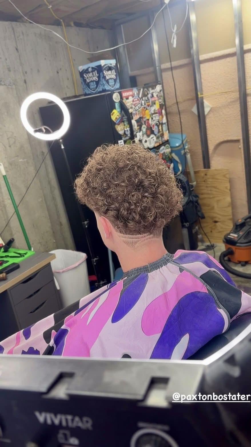 Permed curls with taper fade by Blessed by RB